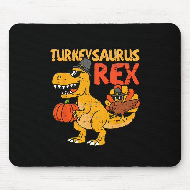 Turkeysaurus Rex Kalkon Thanksgiving Småbarn Pojke Musmatta (Framsidan)