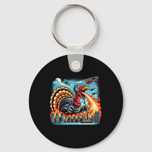 Turkeyzilla – Eldandande Thanksgiving Dino Tur Nyckelring