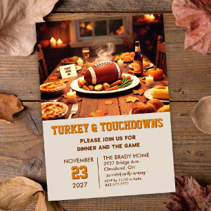 Turkia och Touchdowns Middagsinbjudan Inbjudningar