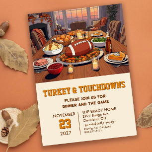Turkia och Touchdowns Middagsinbjudan Inbjudningar