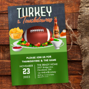 Turkia och Touchdowns Middagsinbjudan Inbjudningar