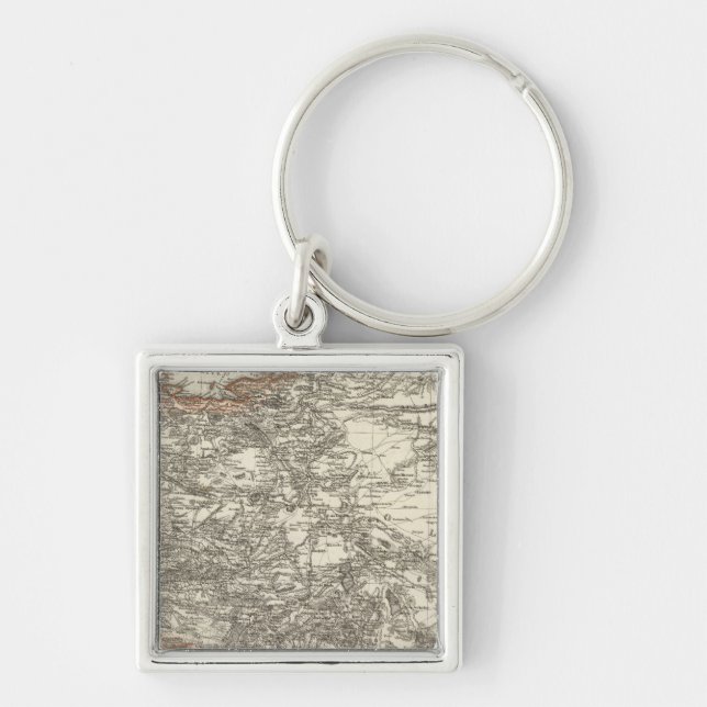 Turkiet 2 fyrkantig silverfärgad nyckelring (Framsidan)