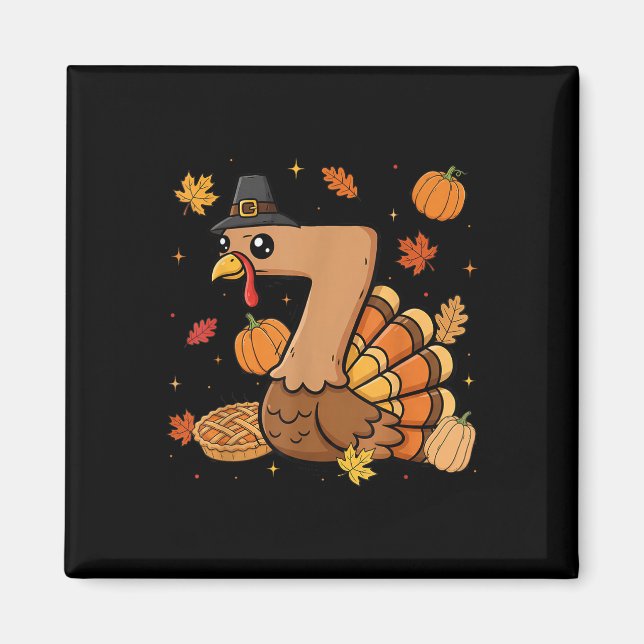 Turkiet 7 Thanksgiving Pumpa Gen Z Alpha Meme Matt Magnet (Framsidan)