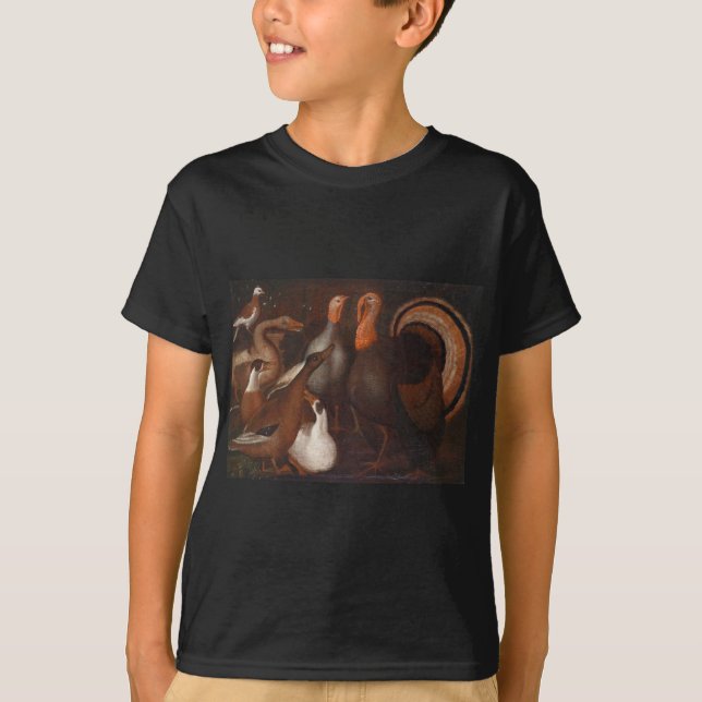 Turkiet Ankor Pigeon Thanksgiving Kids Tee Shirt (Framsida)