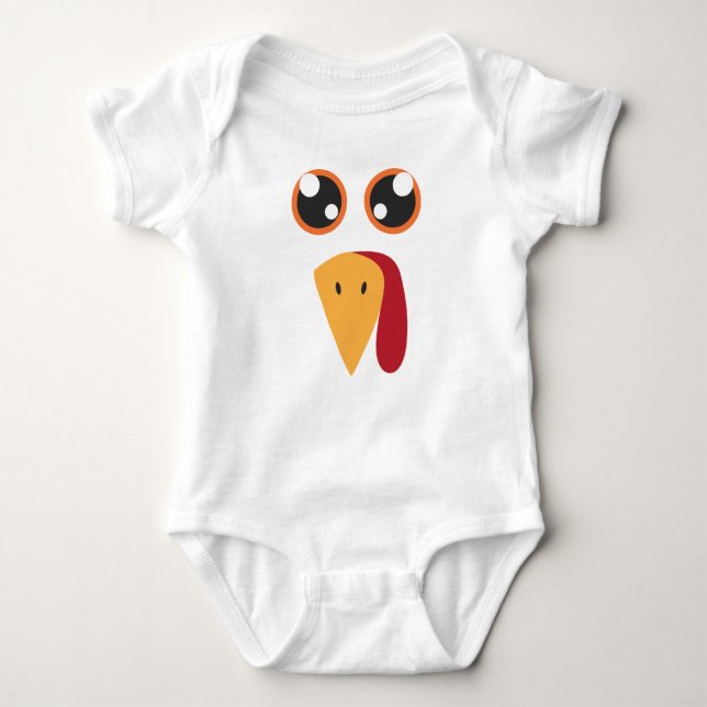 Turkiet Ansikte Cute Thanksgiving T Shirt (Framsida)