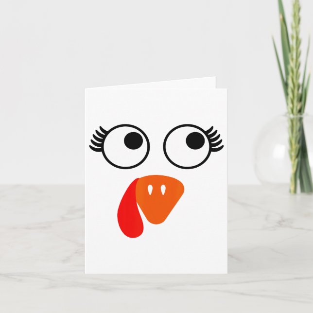 Turkiet Ansikte Eyelash Halloween Thanksgiving Fun Kort (Framsida)