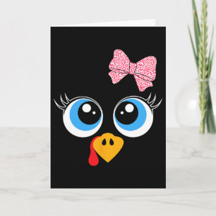 Turkiet Ansikte Girl Thanksgiving Costume Kids Små Kort