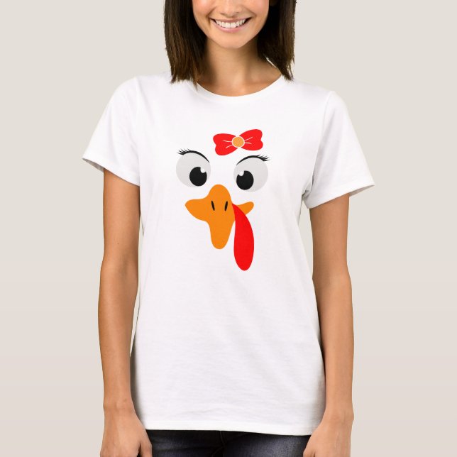 Turkiet Ansikte Girl, Thanksgiving Women's T Shirt (Framsida)