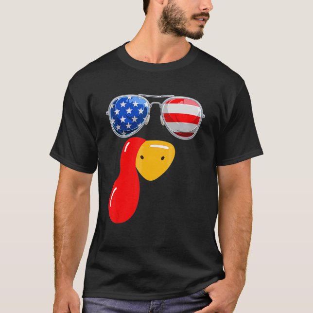 Turkiet Ansikte med solglasdåsbesättning Turkiet ä T Shirt (Framsida)