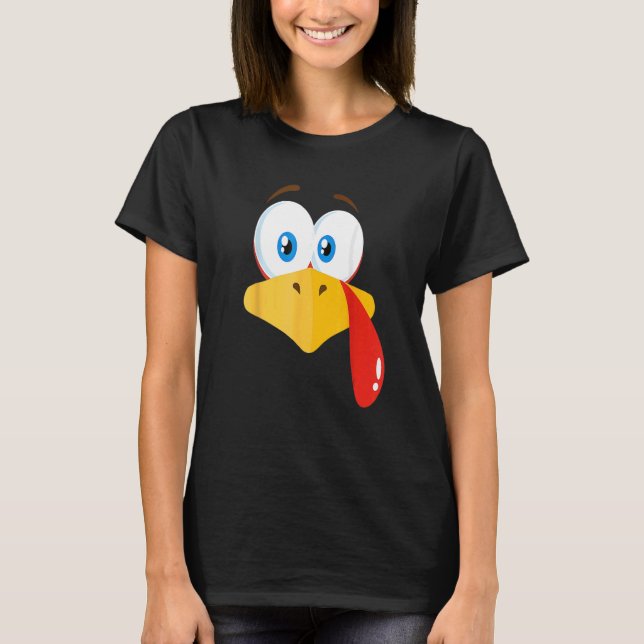 Turkiet Ansikte Pilgrim Thanksgiving Costume 2 T Shirt (Framsida)