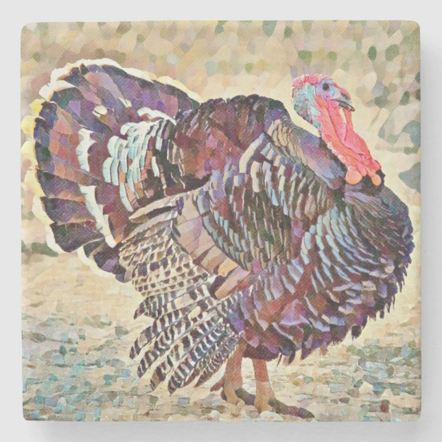 Turkiet Art Bird Thanksgiving Underlägg (Framsidan)