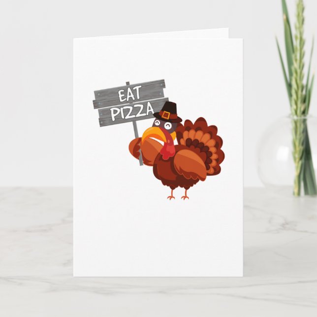 Turkiet äter rolig thanksgivingdag för Pizza Kort (Framsida)