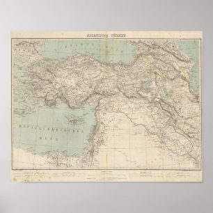 Turkiet Atlas Karta Poster