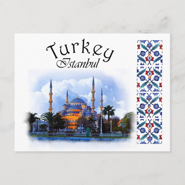 Turkiet - blå moské vykort (Framsida)