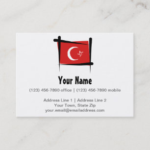 Turkiet borstar flagga visitkort