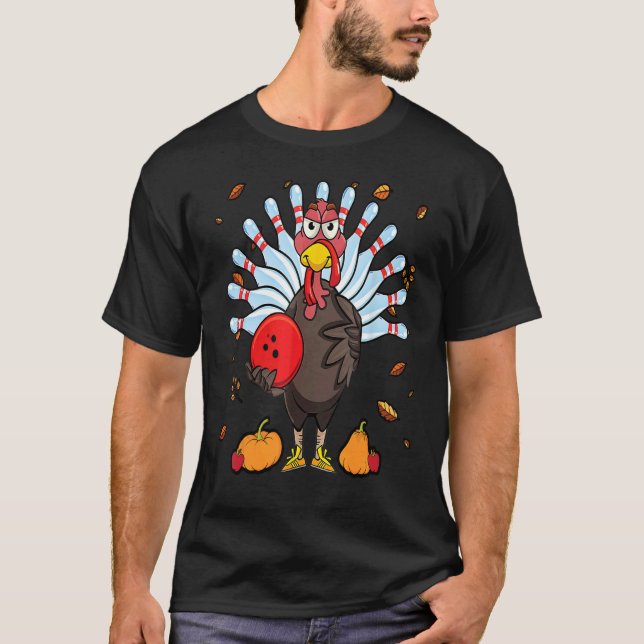 Turkiet Bowling Hej Fall Cute Turkey Bowling Squa T Shirt (Framsida)