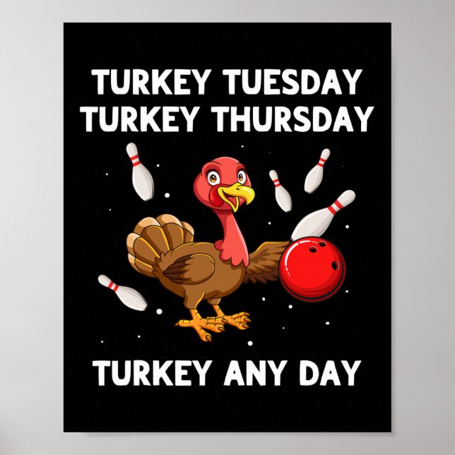 Turkiet Bowling Thanksgiving Bowlareare Strejka Sp Poster (Framsidan)