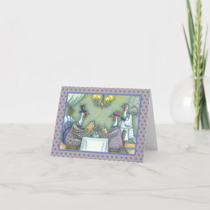 TURKIET BRA DINING THANKSGIVING GREETING CARD Blnk Kort