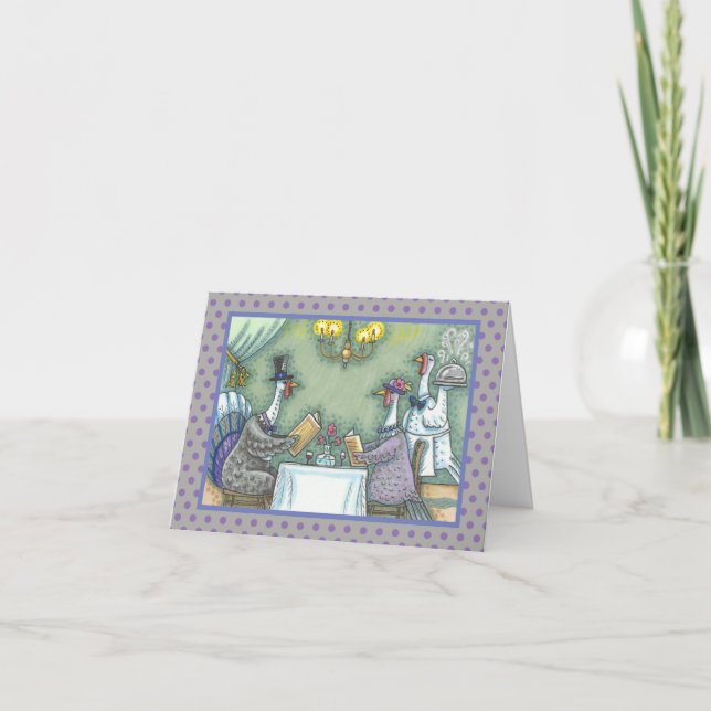 TURKIET BRA DINING THANKSGIVING GREETING CARD Blnk Kort (Framsida)