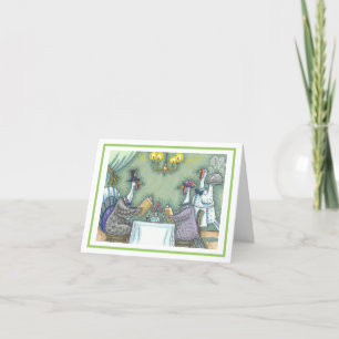 TURKIET BRA DINING THANKSGIVING GREETING CARD Blnk Kort