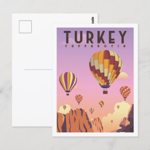 Turkiet Cappadocia Berömd Travel Ställe Illustrati Vykort