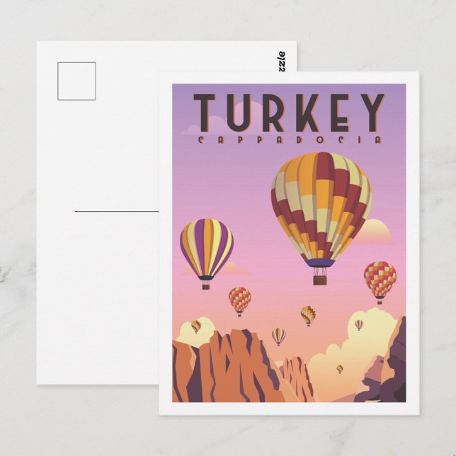 Turkiet Cappadocia Berömd Travel Ställe Illustrati Vykort (Fram/baksida)