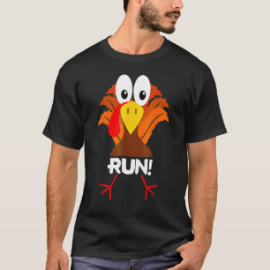 Turkiet Costume Vuxen Running Ansikte Turkiet Trot T Shirt
