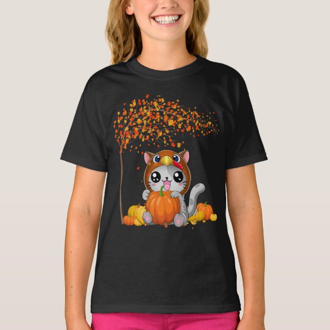 Turkiet-dagen i happy thanksgiving, höst t shirt (Framsida)