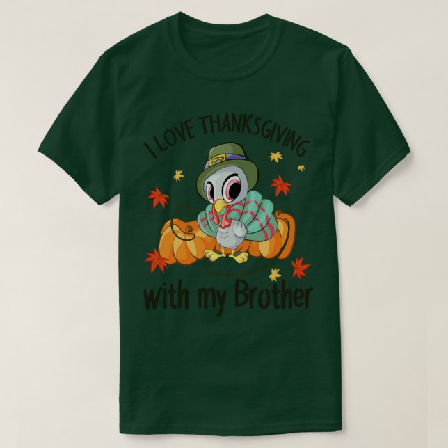 Turkiet dansar pumpa i Kärlek Thanksgiving med M T Shirt (Design framsida)