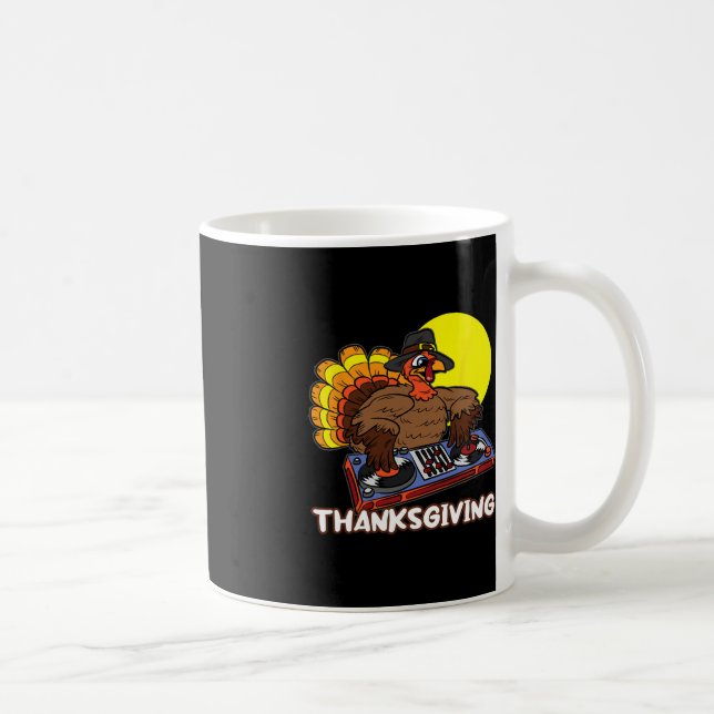 Turkiet DJ Thanksgiving Day Coola Fall Dance Music Kaffemugg (Höger)