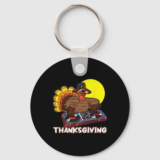 Turkiet DJ Thanksgiving Day Coola Fall Dance Music Nyckelring (Framsida)