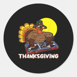 Turkiet DJ Thanksgiving Day Coola Fall Dance Music Runt Klistermärke