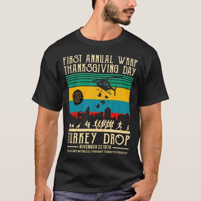 Turkiet Drop Thanksgiving Funny Gift T Shirt (Framsida)