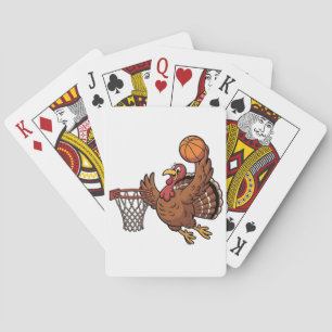 Turkiet Dunking Basketball Sport Thanksgiving älsk Casinokort