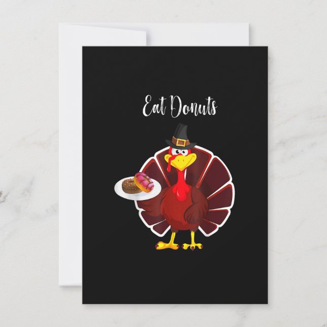 Turkiet Eat Donuts Funny Mexican Sombrero Thanksgi Inbjudningar (Framsida)