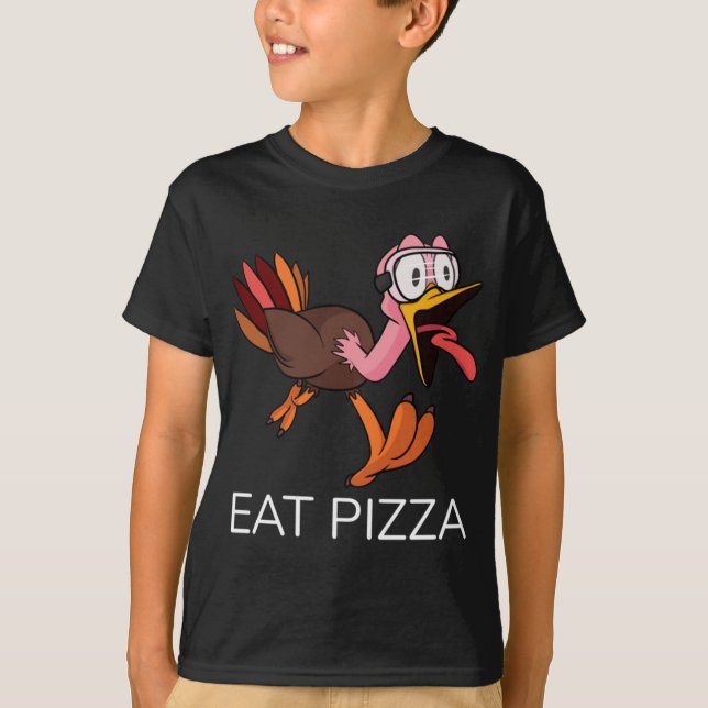 Turkiet Eat Pizza Manar Women Kid Vegan Vegetarian T Shirt (Framsida)