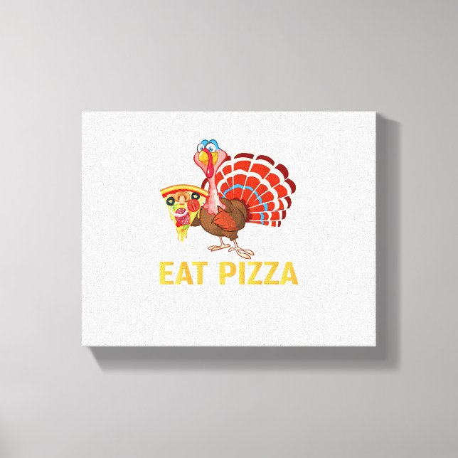 TURKIET EAT PIZZA Shirt Vuxen Vegan Kids funny än Canvastryck (Framsida)