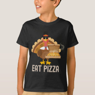 Turkiet Eat Pizza Vuxen Vegan Kids Funny Thanksgiv T Shirt