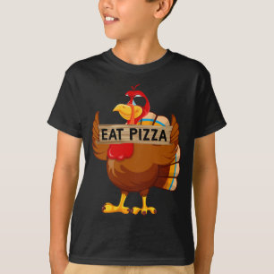 Turkiet Eat Pizza Vuxen Vegan Kids Funny Thanksgiv T Shirt