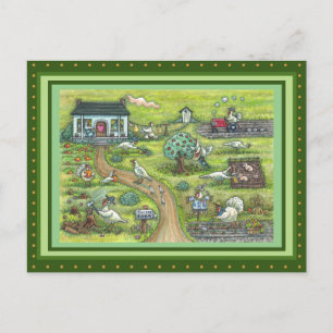 TURKIET FARM, HUMOROUS LAND THANKSGIVING VYKORT