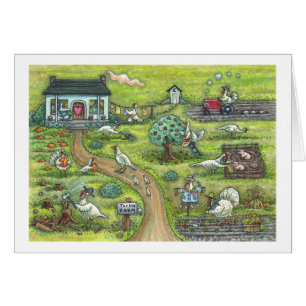 TURKIET FARM, LAND THANKSGIVING GREETING CARD B OBS KORT