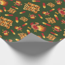 Turkiet, Feather och Happy thanksgiving Mörk grönt