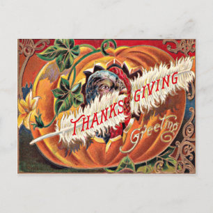 Turkiet Feather Pumpkin Flowers Vykort