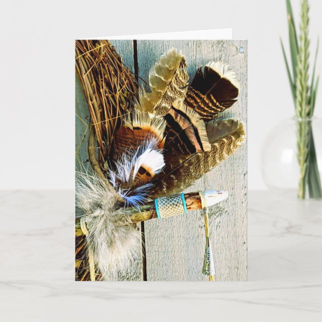 Turkiet Feathers-Folets-hälsningskort Tack Kort (Framsida)