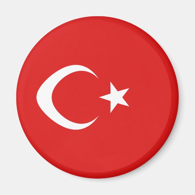 Turkiet Fisheye Flagga Magnet (Framsidan)