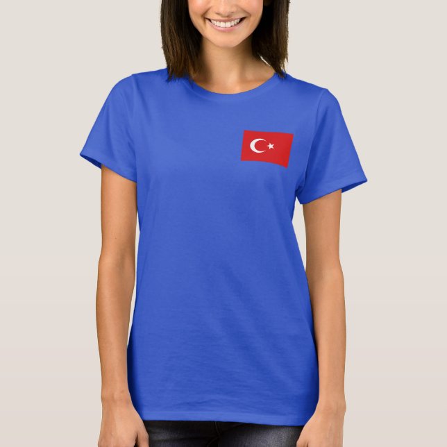 Turkiet flagg + karttröja t-shirt (Framsida)