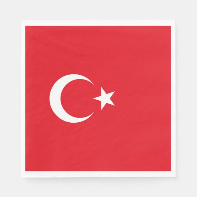 Turkiet flagg pappersservett (Framsidan)