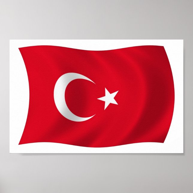 Turkiet Flagga Affisch Print (Framsidan)