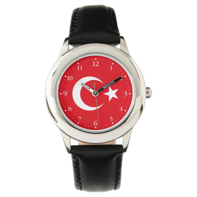 Turkiet flagga armbandsur (Framsida)
