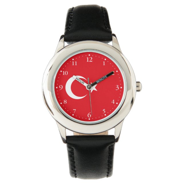 Turkiet flagga armbandsur (Framsida)